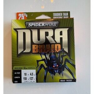 SpiderWire DURA BRAID Braided Fishing Line - 10 LB - 150 Yds - MOSS GREEN NEW